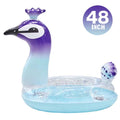 Ionale 48 Inches Inflatable Glitter Swimming Pool Toys Peacock Designed with Fast Valves Summer Fun Beach Party Lounge Raft Decorative liquid Game for Kids