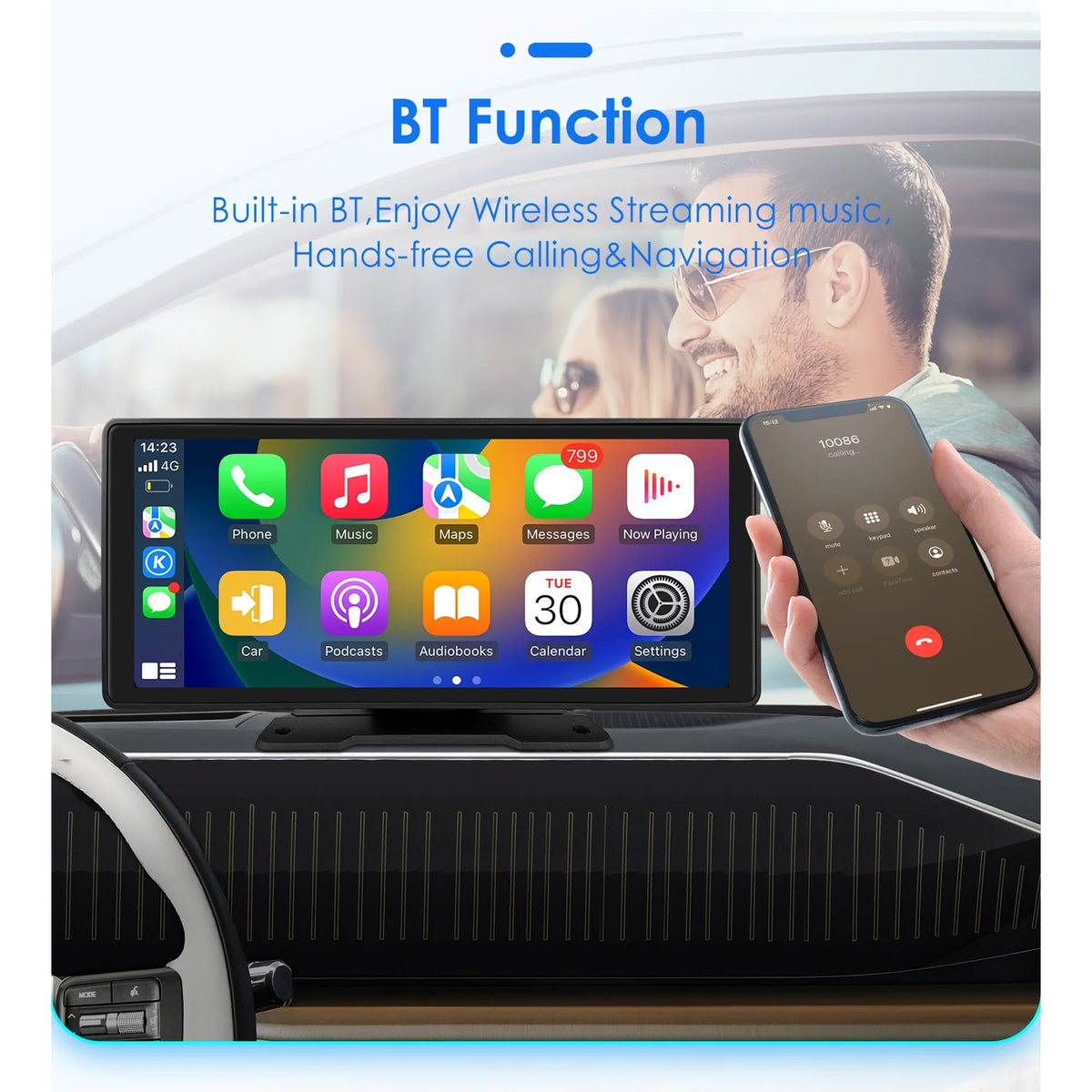 Android Auto Wireless  Carplay 360° Adjustable 10.26 Inch Touchscreen Car Radio Stereo Head Unit Bluetooth GPS Navigation Player With Backup Camera