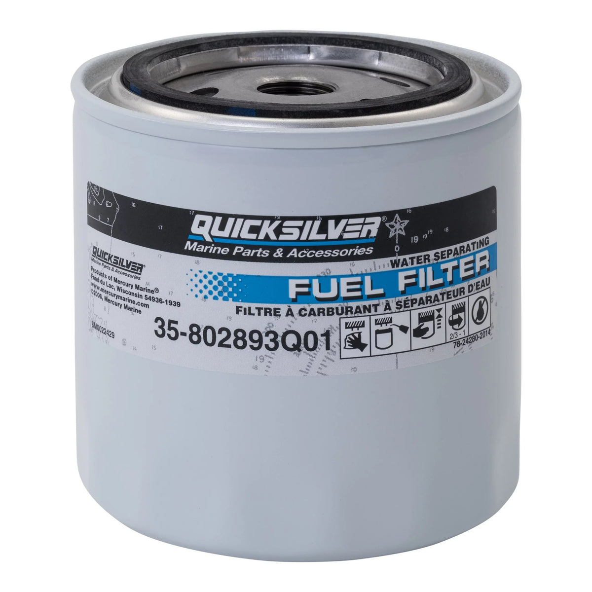 802893Q4 liquid Separating Fuel Filter - Mercury and Mariner Outboards and MerCruiser Stern Drive and Inboard Engines