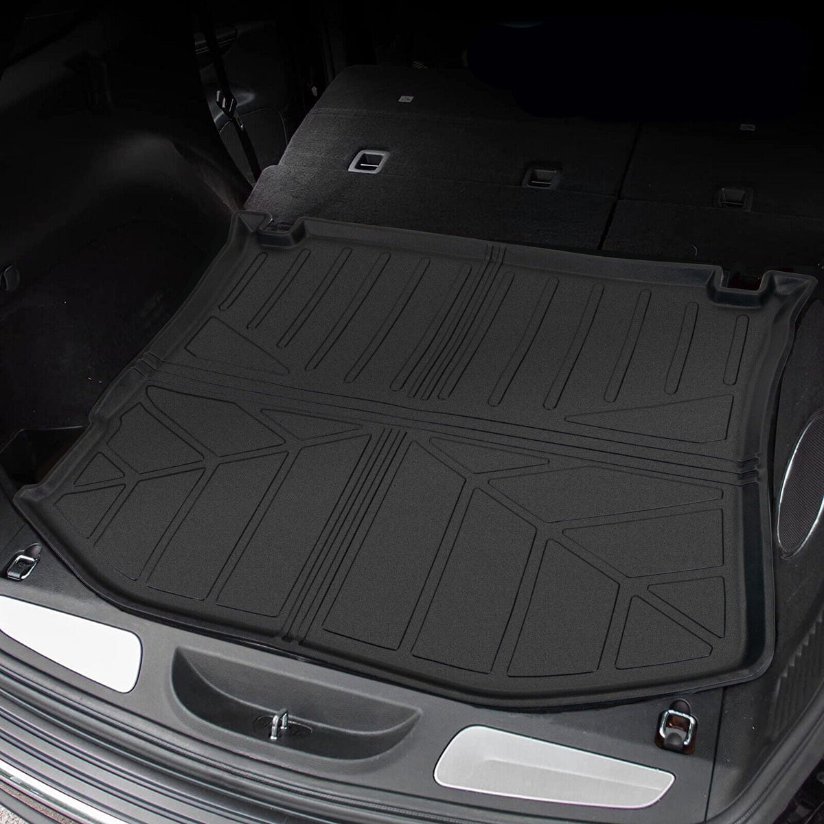 Trunk Mat Custom Fit Jeep Grand Cherokee 2011-2022 TPE Cargo Floor Carpet Rubber Car Rear Cargo Liner Protector All climate Black