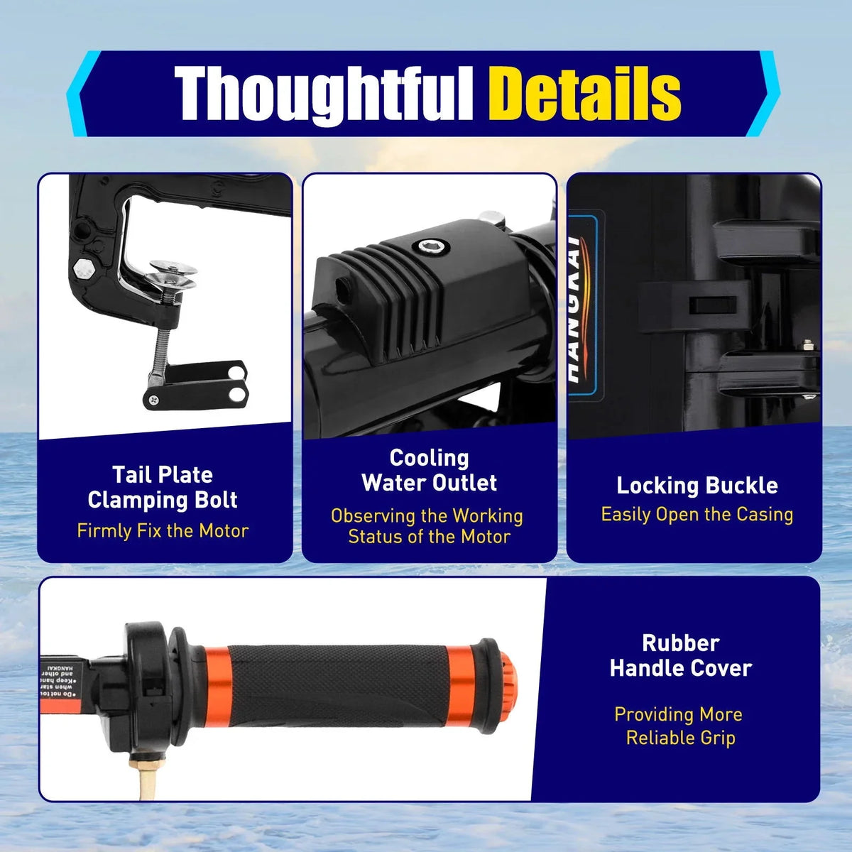 WUZSTAR 3.6HP 2 Stroke Outboard Motor,Trolling vessel Engine Motor for Fishing Aquaculture Outdoor Adventure vessel