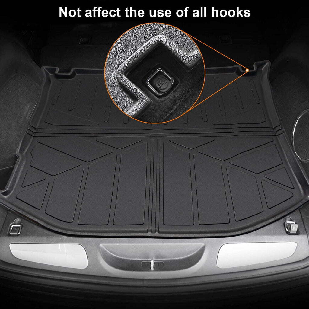 Trunk Mat Custom Fit Jeep Grand Cherokee 2011-2022 TPE Cargo Floor Carpet Rubber Car Rear Cargo Liner Protector All climate Black