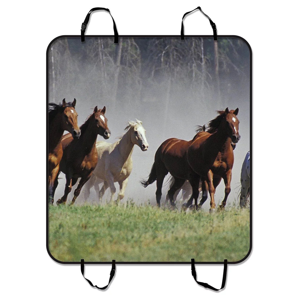 GCKG Wild Running Horses Pet Car Seat shield Dog Car Seat Mat Hammock Cargo Mat Trunk Mat For Cars Trucks and SUV 54x60 inches