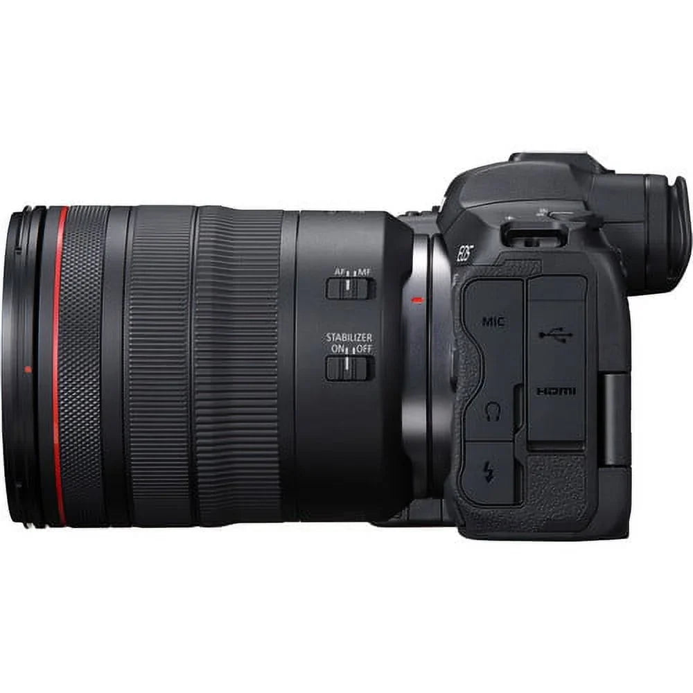 EOS R5 Mirrorless Camera with RF 24-105mm f/4 L IS USM Lens+  EF 75-300mm f/4L III Lens+500mm f/8 Preset Telephoto Lens+case+256Memory Cards (24PC)
