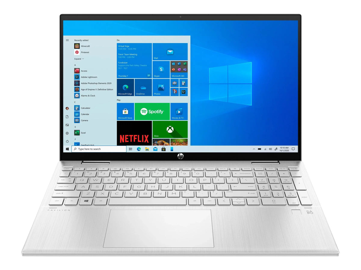 Pavilion x360 Laptop 15-er0051nr - Flip design -  Core i5 1135G7 / 2.4 GHz - Win 10 Home 64-bit - Iris Xe Graphics - 8 GB RAM - 512 GB SSD NVMe - 15.6" IPS touchscreen 1920 x 1080 (Full HD) - Wi-Fi 6 - natural silver - kbd: US