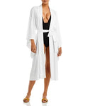 Norma Kamali Women's Midi Robe Swim shield-Up (XS, White)