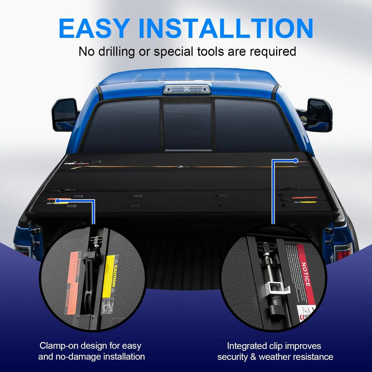 5.7Ft Hard Tri-Fold Pickup Truck Bed Tonneau shield matching with 2009-2023 Fleetside Dodge Ram 1500