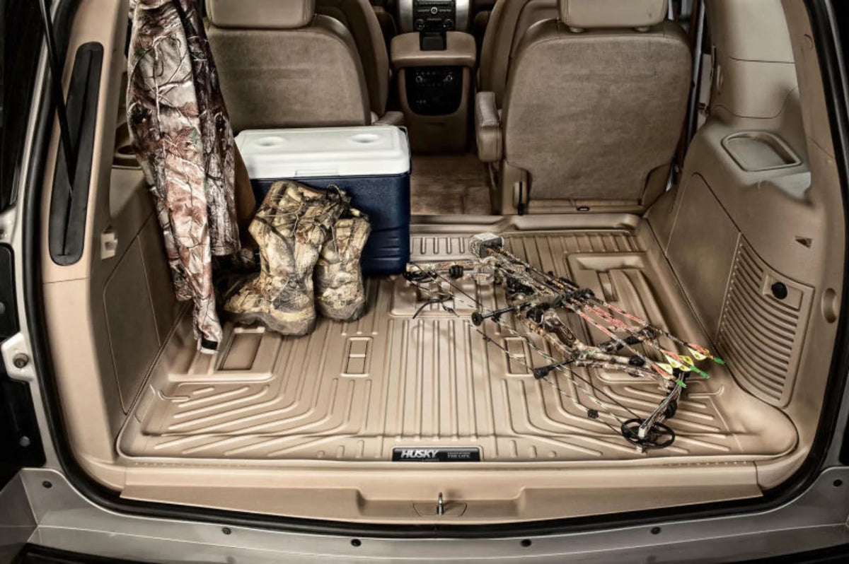 Husky by RealTruck Weatherbeater Series Cargo Liner behind 3rd Row Black suitable with 21 Chevrolet Suburban/GMC Yukon XL appropriate with select: 2021-2023 Cadillac Escalade