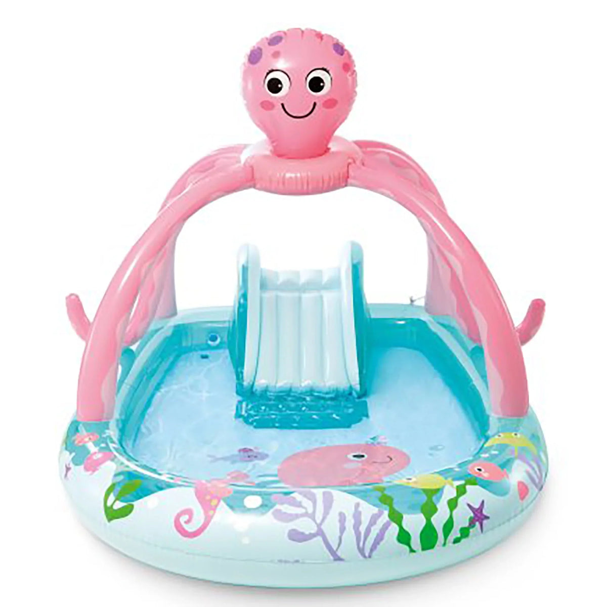 Friendly Octopus Inflatable Play Center W/ liquid Slide, Kids Ages 2+