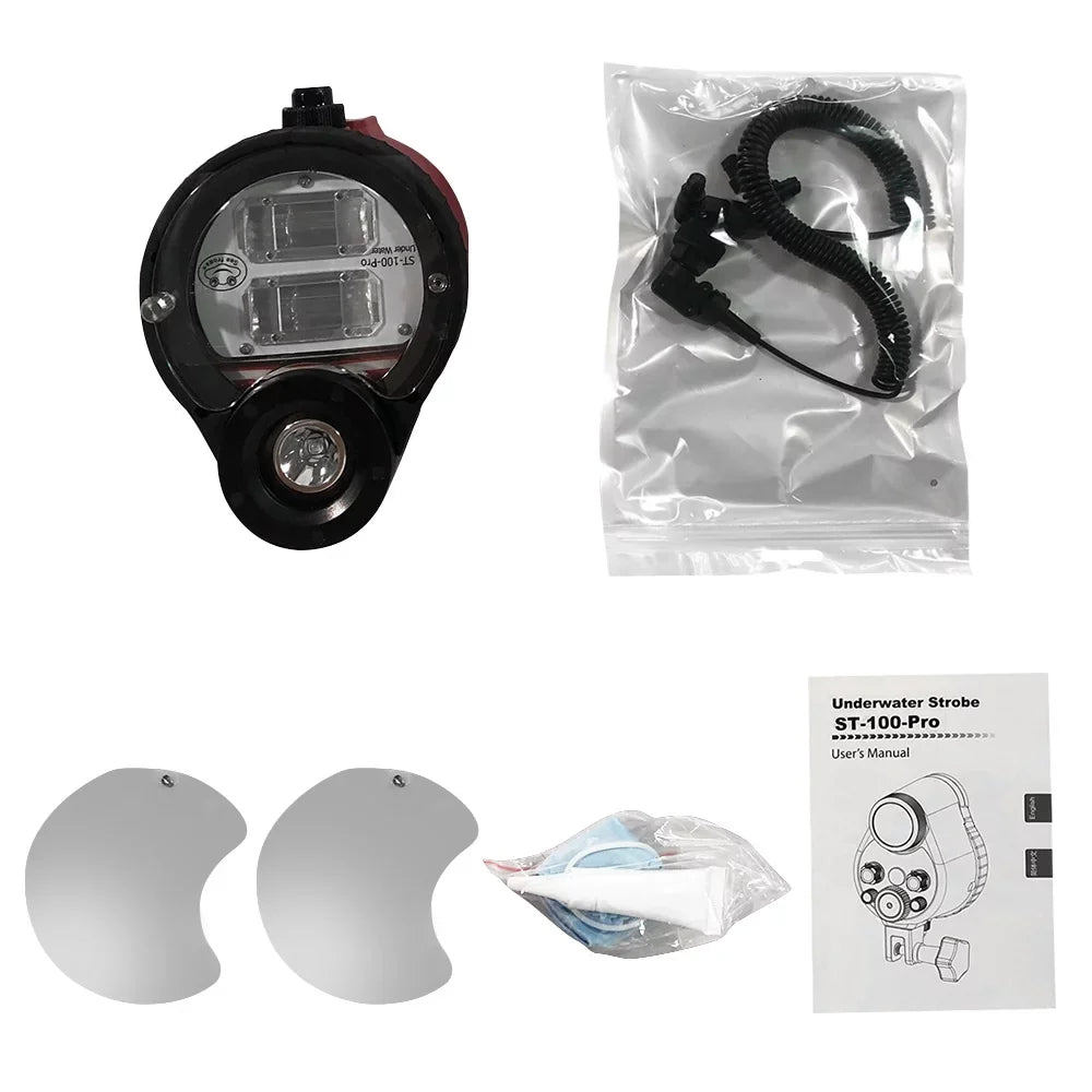 100m/328ft With Optic Cable 5600k With Optic Ainn Dsfen. 100m/328ft 5600k With Waterproof Max. 100m/328ft 5600k St-100- Waterproof Max. Sea frogs Flash lamp,Optic Cable Case Max
