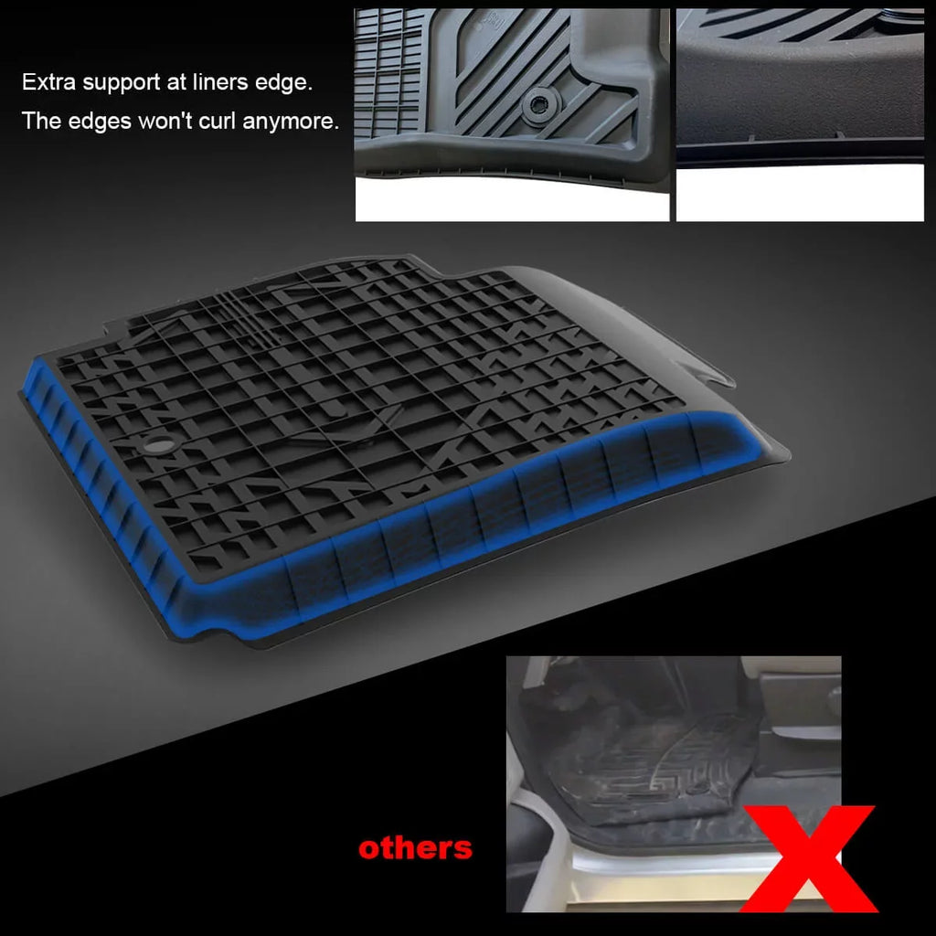 Lasfit Car Floor Liners for 2016-2021 Jeep Grand Cherokee (NOT Jeep Cherokee )  & Jeep Grand Cherokee WK 2022, All atmospheric conditions TPE Vehicle Floor Mats Set, 1st and 2nd Row, Fit Bench Seating only, Black