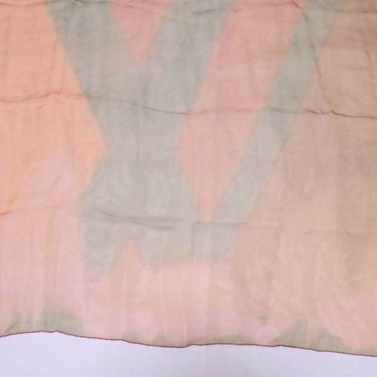 Pre-Owned Louis Vuitton Scarf LV Logo Orange x Yellow Green 100% Silk Women's (Good)