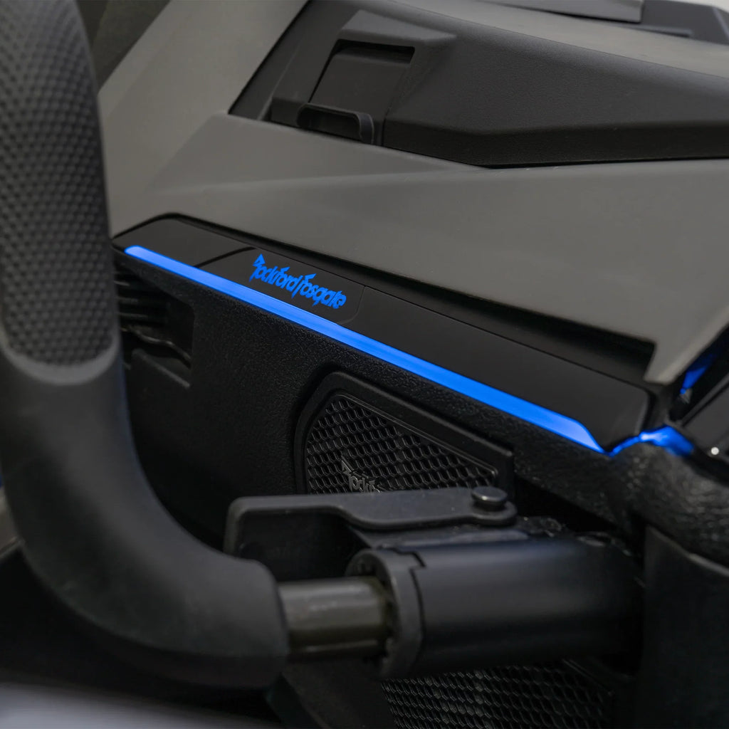 Rockford Fosgate RZR19PXP-STG5 Audio Kit: PMX-3 Receiver, 1500-Watt Amp, Front Speakers & M2 Tweeters, M2 Color Optix Lighted 10? Subwoofer & M2 6.5" Rear Speakers for Select RZR Pro XP Models (2019+)