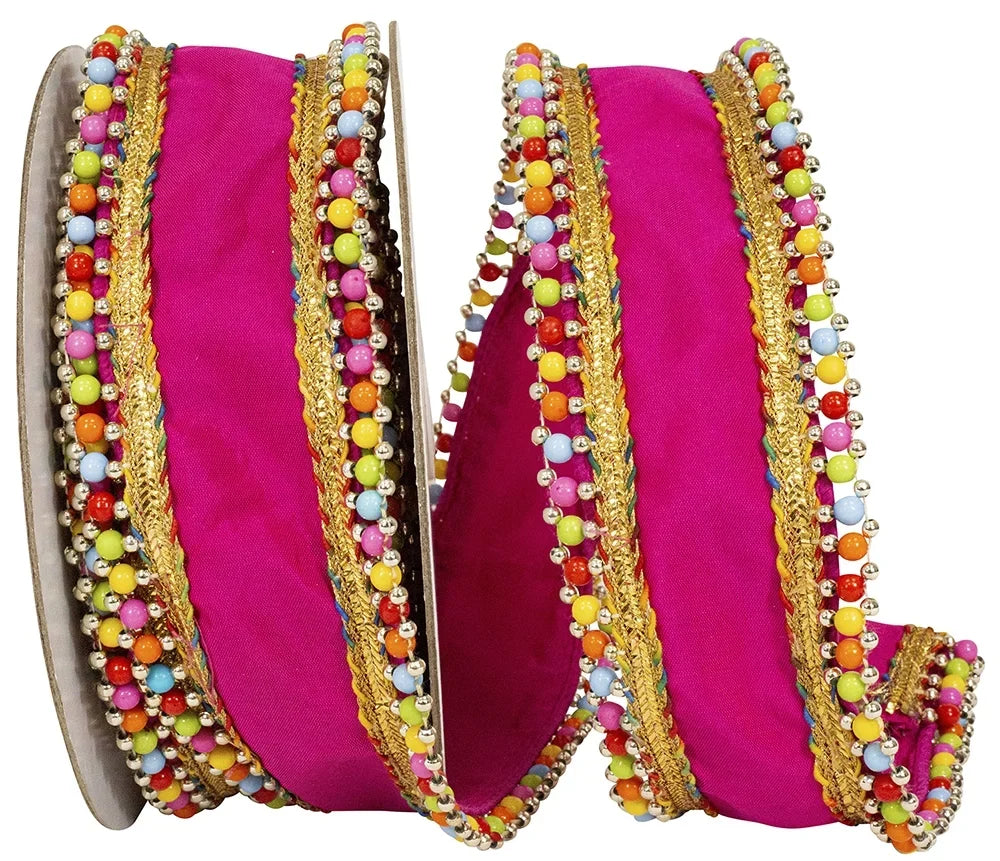 Reliant Ribbon - 93923W-222-40D, Ribbon, Fuchsia, 2-1/2 Inch, 5 Yards