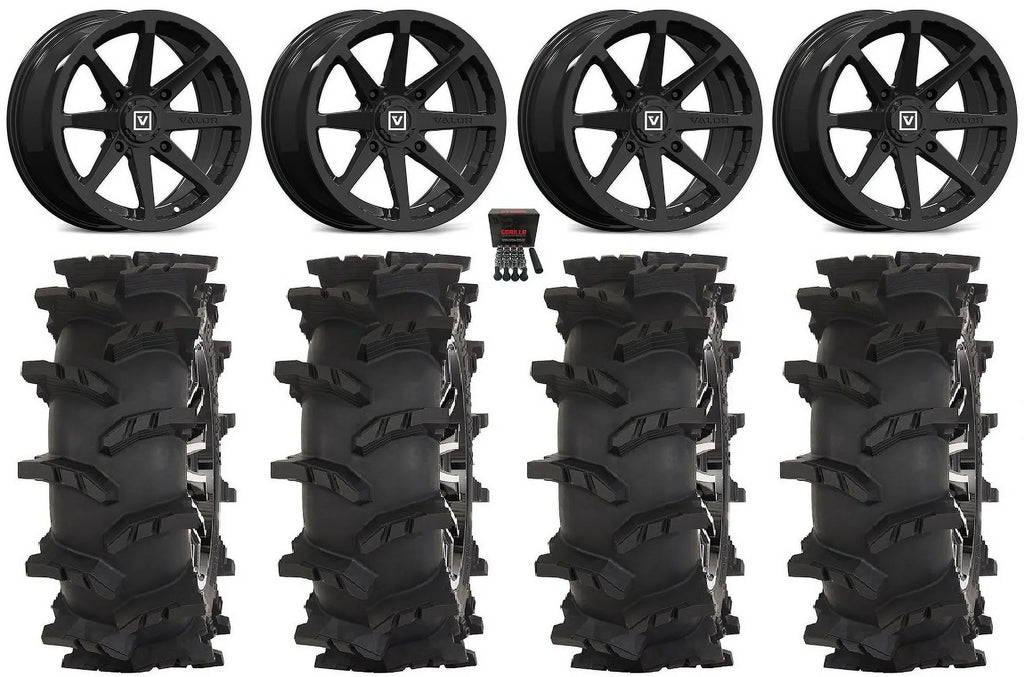 Valor V01 15" Wheels Black 33" Outlaw Max Tires Sportsman RZR Ranger