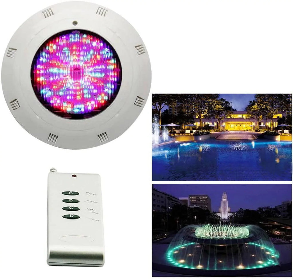 Miumaeov LED Swimming Pool Light, 12V RGB Waterproof IP68 Underwater Light Lamp with Remote Control (18W)