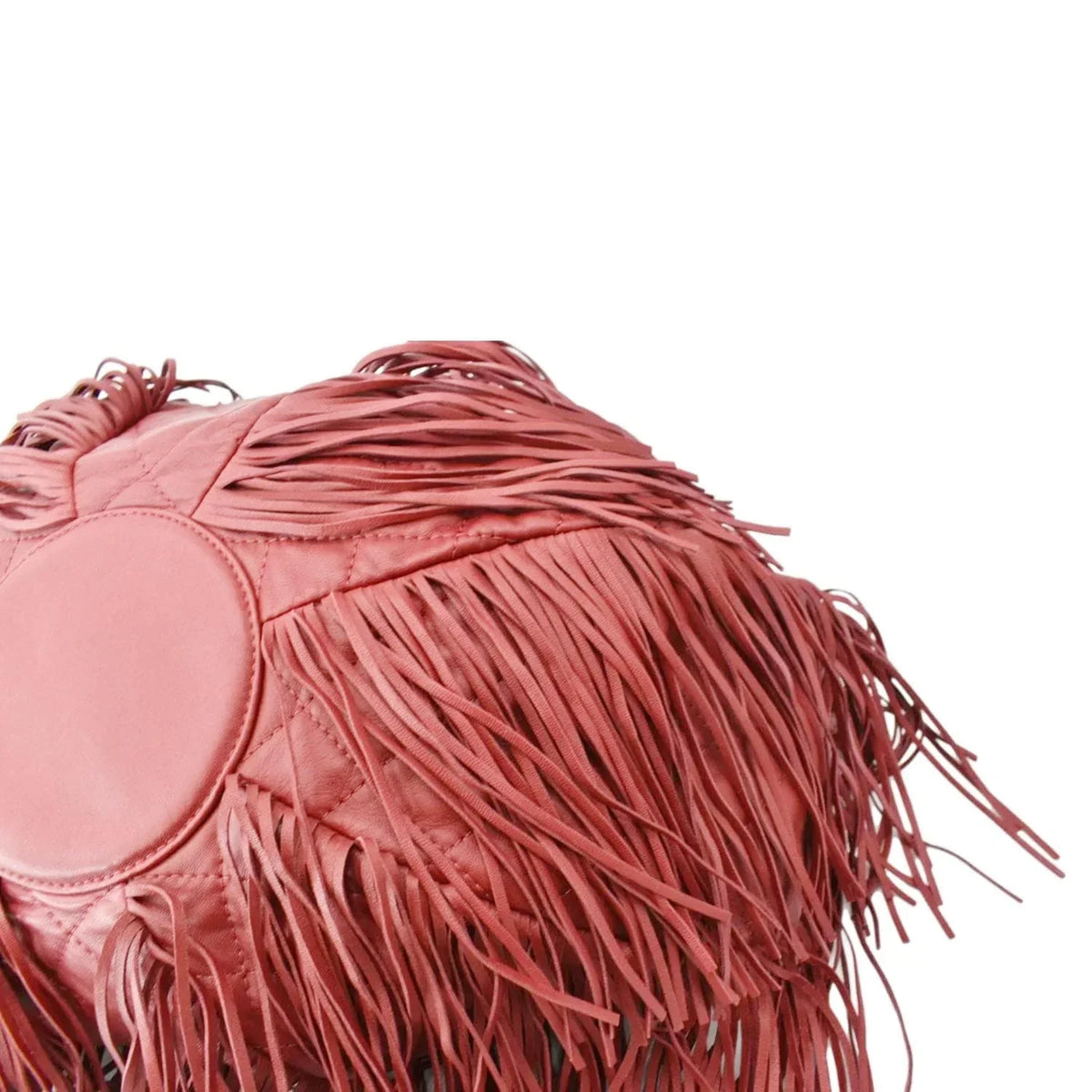 Pre-Loved CHANEL Paris Dallas Drawstring Fringe Leather Shoulder Bag Red