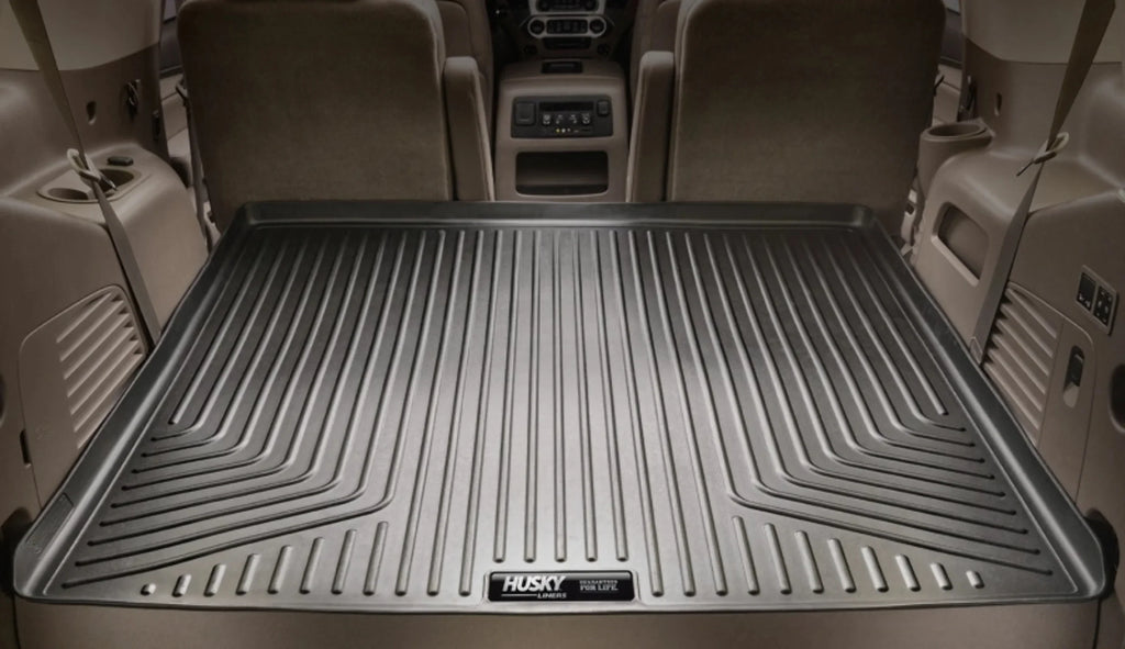 Husky by RealTruck Weatherbeater Series Cargo Liner behind 3rd Row Black suitable with 21 Chevrolet Suburban/GMC Yukon XL appropriate with select: 2021-2023 Cadillac Escalade
