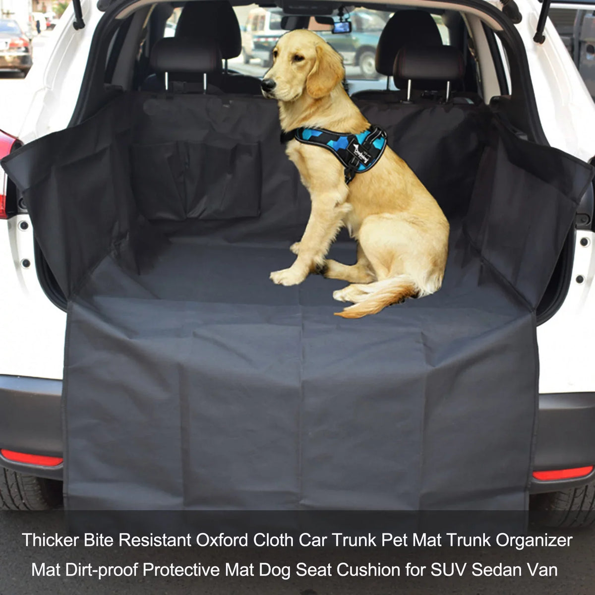 Arealer Thicker Bite protected Oxford Cloth Car Trunk Pet Mat Trunk Organizer Mat Dirt-proof Protective Mat Dog Seat Cushion for SUV Sedan Van
