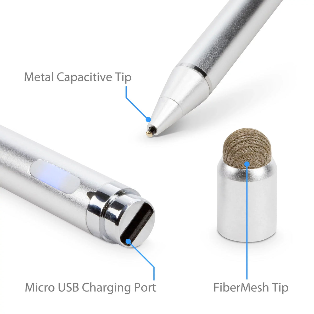 C330 Convertible 2-in-1 Chromebook (11.6") Stylus Pen, BoxWave [AccuPoint Active Stylus] Electronic Stylus with Ultra Fine Tip - Metallic Silver