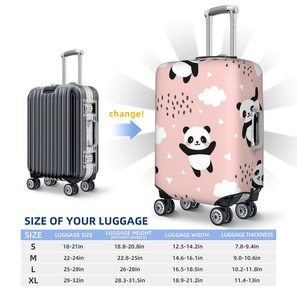 Bingfone Panda Flying In The Sky Between Clouds And Star Luggage wrap Washable Suitcase shield Protector Anti-Scratch Suitcase wrap Fits 18-32 Inch Luggage