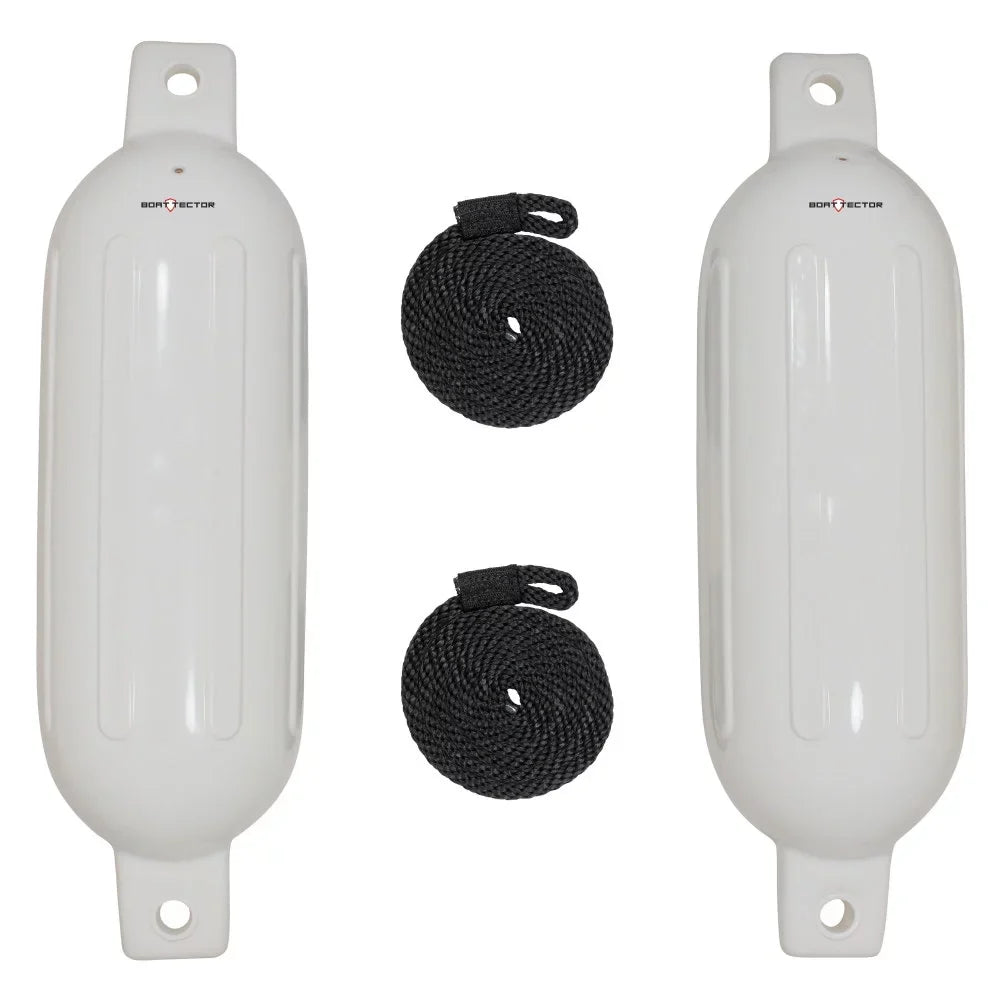Extreme Max 3006.7201 BoatTector Inflatable Fender Value 2-Pack - 6.5" x 22", White