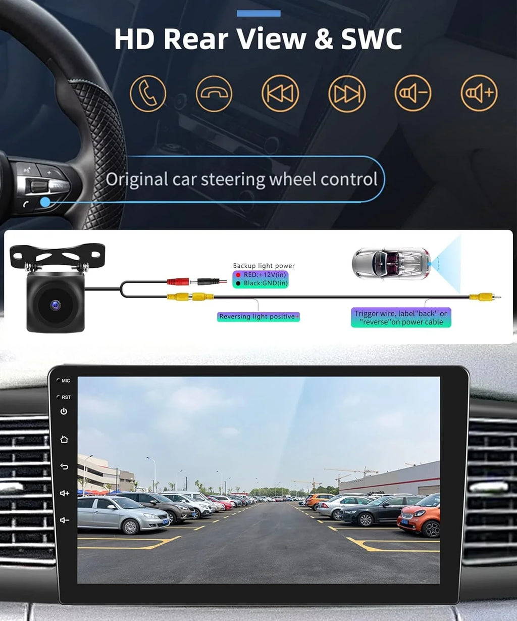 THONZER 1G+32G Android 9 Inch Car Stereo for  Corolla ex 2007-2012 with Wireless Carplay, Rimoody Touch Screen Car Radio Bluetooth GPS WiFi FM Mirror Link RCA USB SWC + Backup Camera