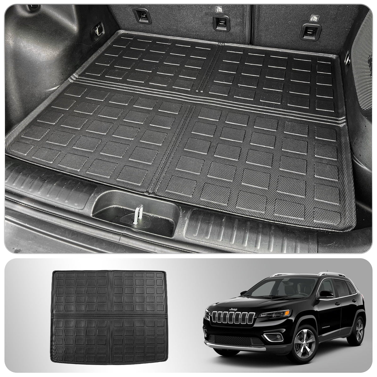 Cargo Mat suitable with 2019-2023 Jeep Cherokee Trunk Mat Cargo Liner TPE All elements Trunk Liner 2022 Cherokee Accessories (Trunk Mat)