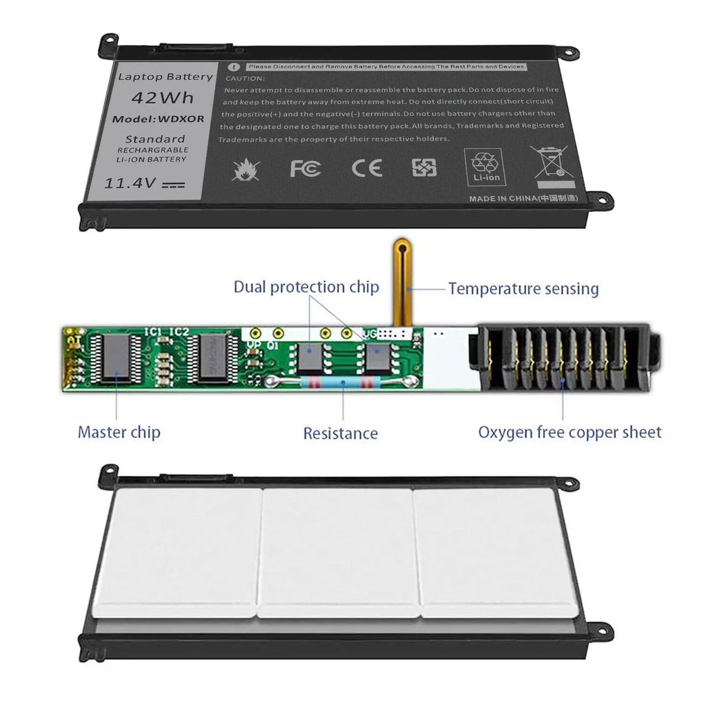 42Wh For  Inspiron 15-5567 5568 14-7460 P58F T2JX4 Battery WDXOR WDX0R