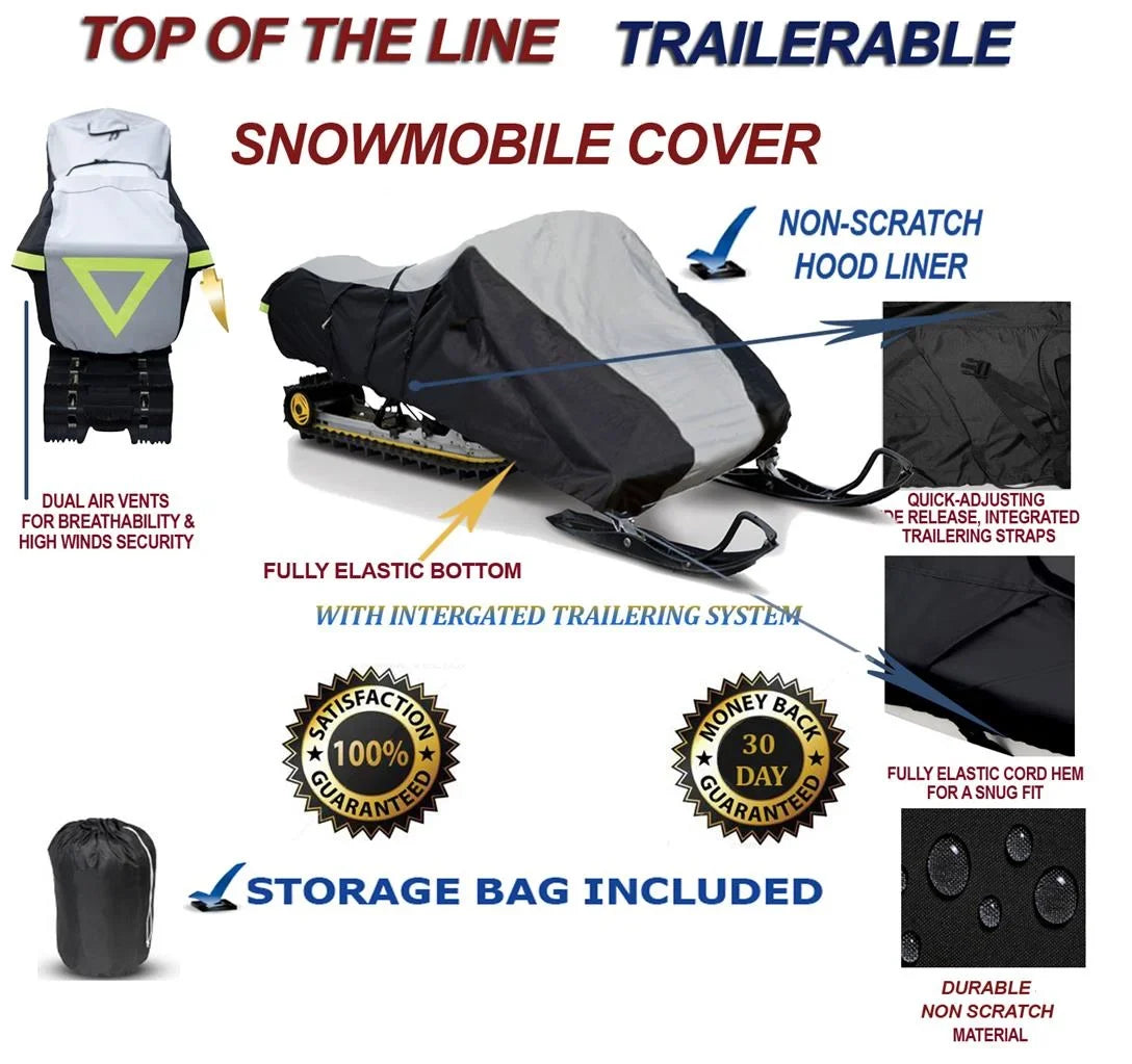 Slush and Mud Protection. 600D Snowmobile Travel and Storage wrap appropriate for 2008-2008 Model Year Ski Doo Bombardier GSX LIMITED TOURING 600 HO SDI Sleds
