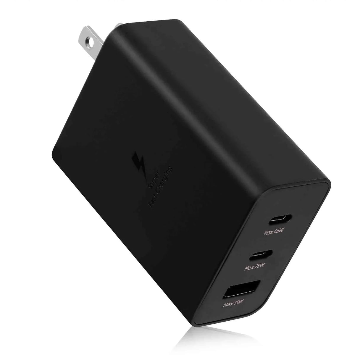 65W Fast Travel Charger with 3 Ports - USB & Dual USB-C - High-Speed Charging for Xperia Z3v/Z3/Z3 Compact/Z2 Tablet LTE/Z2 Tablet Wi-Fi iPhone,  Galaxy, Laptops, Phones Google Pixel, MacBook
