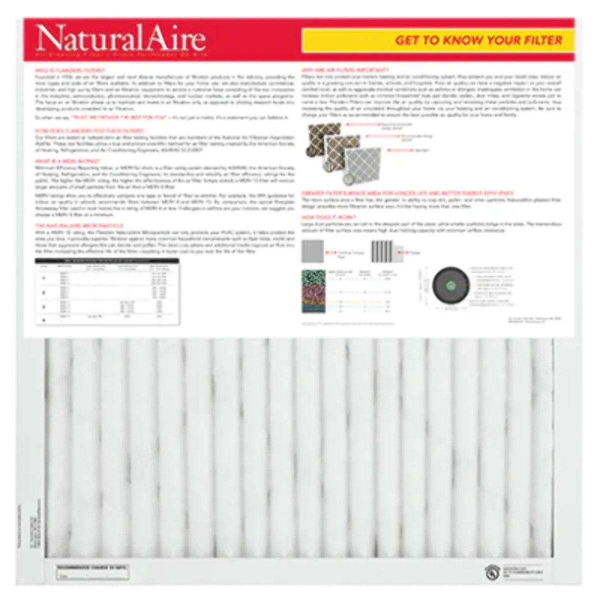 17.5x17.5x1 NaturalAire Microparticle MERV 10 Filters 85156.01175175 (12 pack)