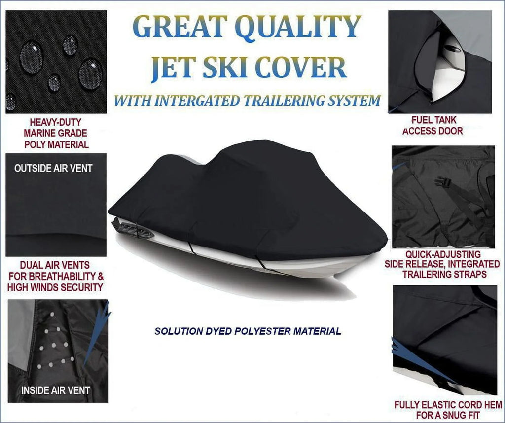 BLACK 600 DENIER JetSki shield appropriate for TOP OF THE LINE 650 SL Polaris 1992 1993 1994 1995 Jet Ski PWC protector 1-2 Seater