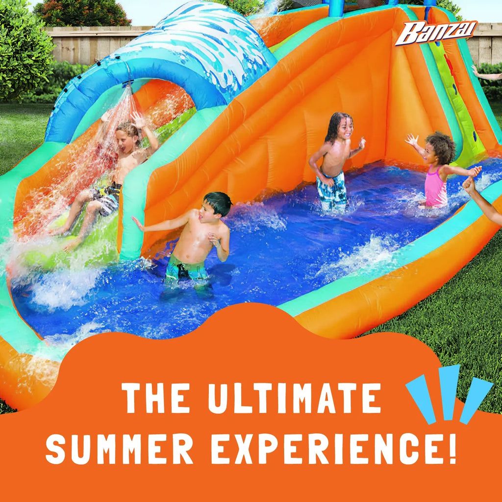 Banzai Surf Rider Kids Inflatable Outdoor Lagoon liquid Slide Splash Park