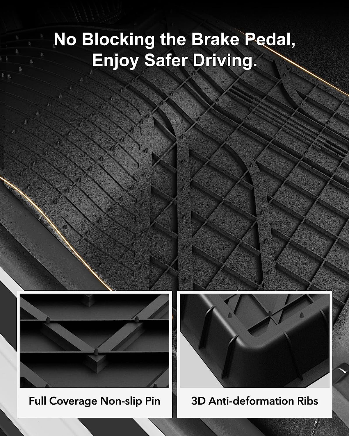 3W Floor Mats & Cargo Liner and Storage Mats For Tesla Model Y 2020-2023 All-climate TPE Car Mats for Tesla Model Y Full Set Black Floor Mats and Trunk Mat Custom Fit for Tesla 5-Seater