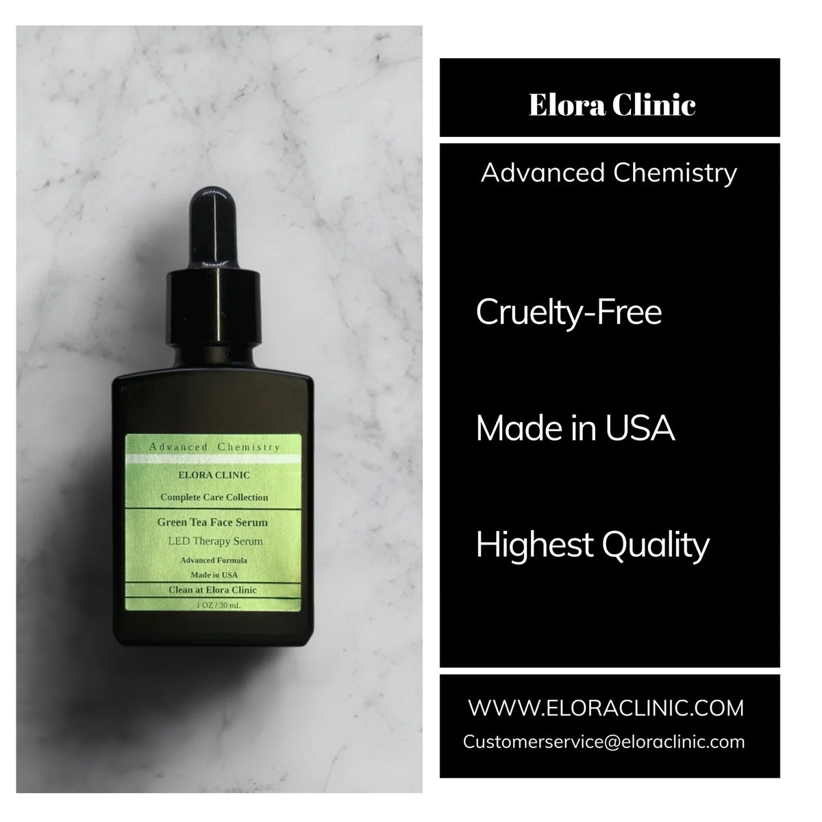 Elora Clinic Red Light Therapy Serum - Green Tea Serum Green Tea Serum for LED Therapy - Potent Antioxidant & Rejuvenating